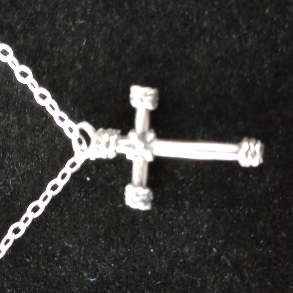 Sterling Silver Cross Pendant Necklace - Picture 3 of 11